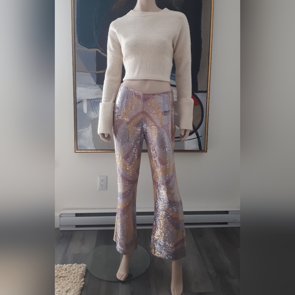 💖 Host Pick 💖 Escada | Sequin and Bead Embellished Silk Pants - Picture 2 of 15